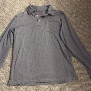 Vineyard Vines Gray and White Long Sleeve Tee
